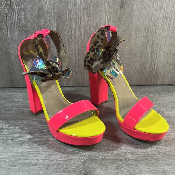 Lemonade 5” heel yellow and pink - Picture 3 of 6